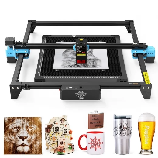 

TWO TREES TTS-20 Pro 20W Laser Engraver Cutter with Air Assist Kit, Laser Bed, 0.08*0.08mm, 418x418mm