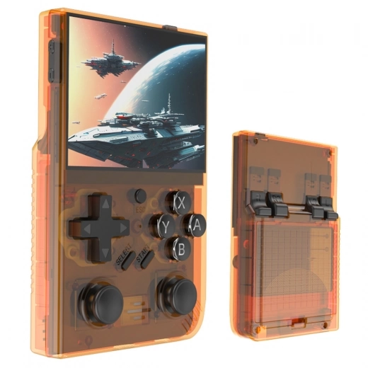 

R35 Plus Handheld Game Console, 3.5 Inch 640*480 IPS Screen, Linux System, 128GB TF Card - Orange