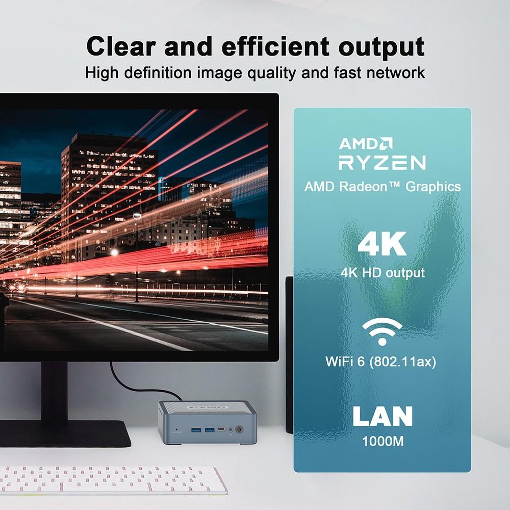 GXMO U58 mini PC AMD Ryzen™ 7 5800U, 16GB DDR4 512GB SSD, Windows 11 Pro, Wi-Fi 6, Bluetooth 5.2 - EU