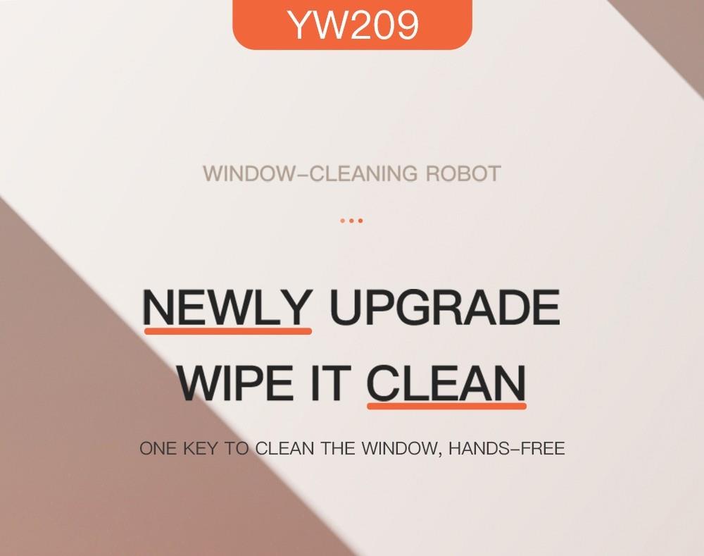 Liectroux YW209 Window Cleaning Robot, 2500Pa Suction, Single Side Water Spraying, 70ml Water Tank, Low Noise, Anti Fall