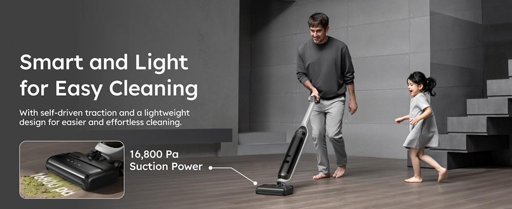 eufy MACH V1 Cordless Vacuum Cleaner, 16800Pa Suction, Triple Self-Cleaning System, 820ml Clean Water Tank