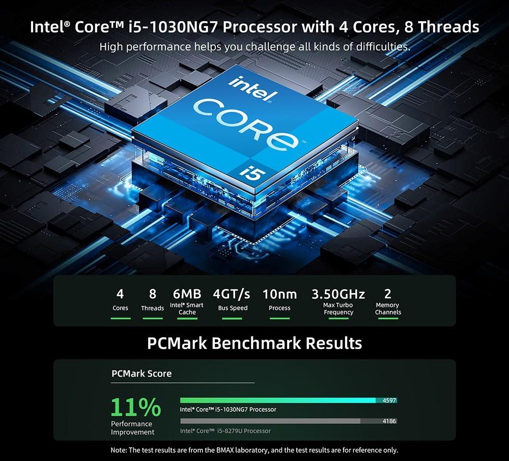 BMAX B6 Pro Mini PC Intel Core i5-1030NG7, 16 GB LPDDR4, 512 GB SSD, Windows 11, 5G WLAN