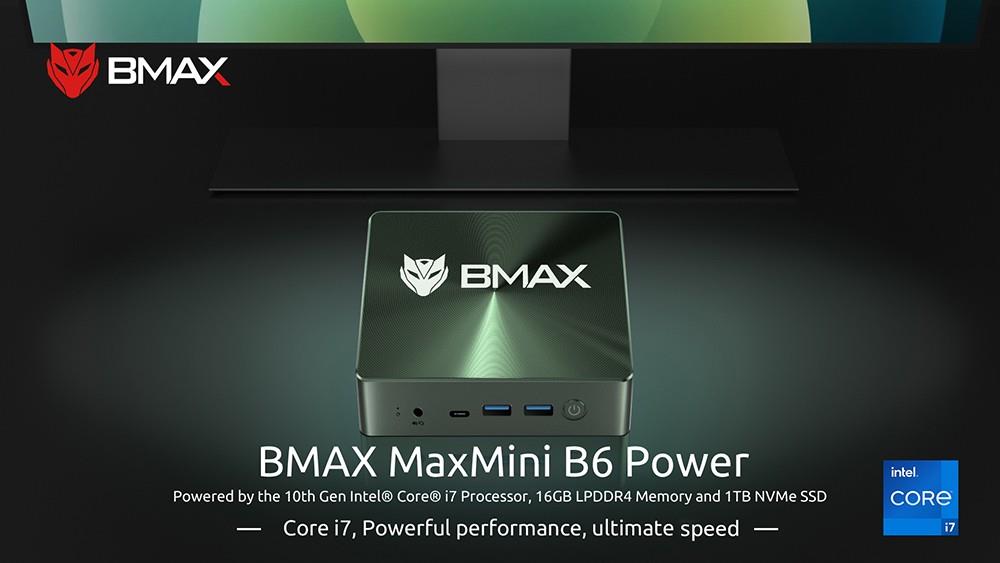 BMAX B6 Power Mini PC, Intel Core i7-1060NG7, 16GB LPDDR4 1TB SSD, Windows 11, 5G WiFi