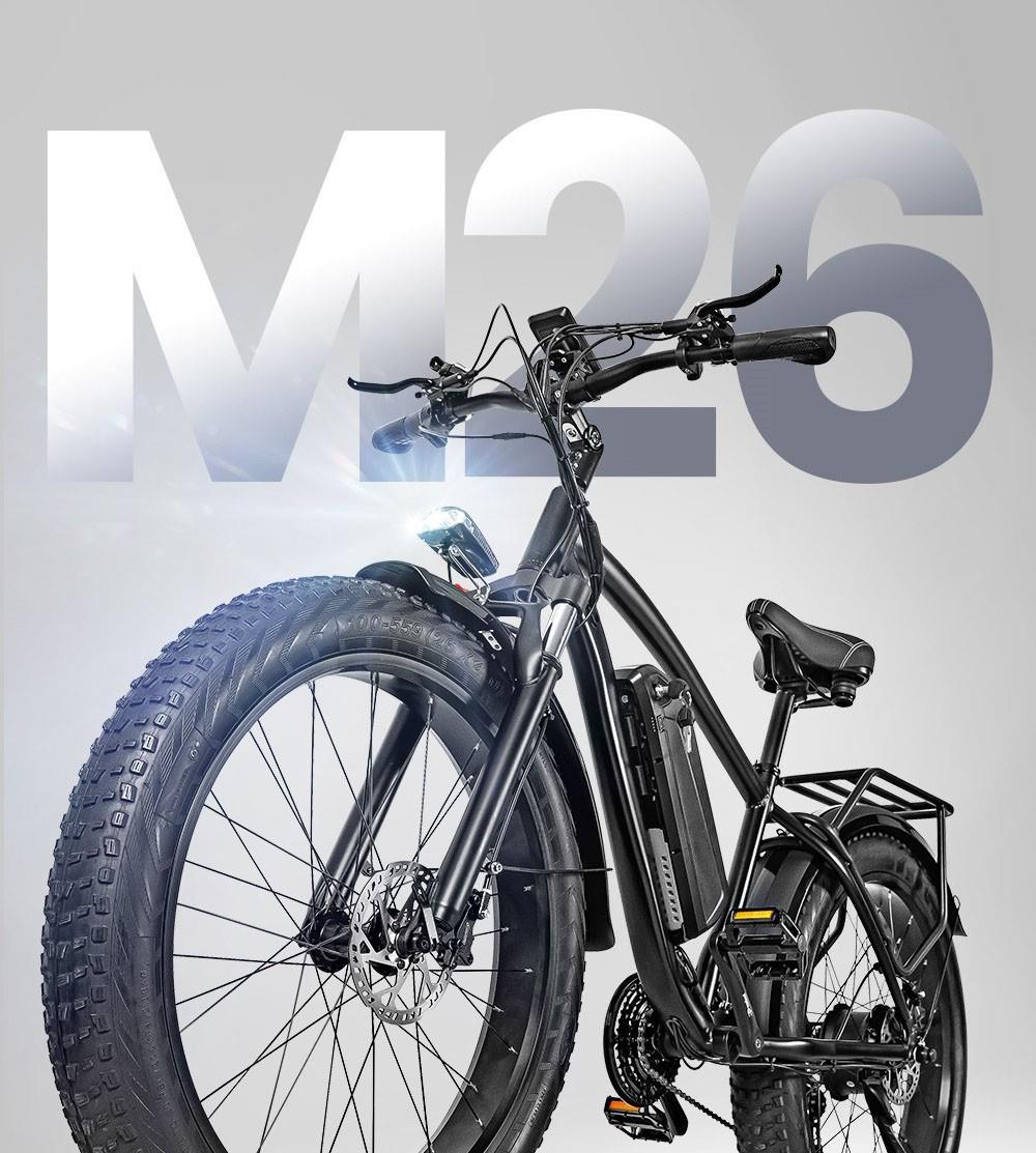 Cmacewheel M26 Electric Bike, 26*4.0in CST Tire, 750W Motor, 40-45km Max Speed, 48V 17Ah Battery, 110km Range - Grey
