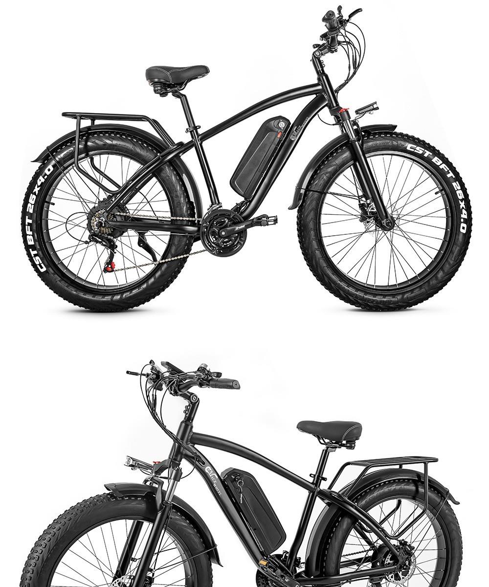 Cmacewheel M26 elektrische fiets, 26*4.0in CST-band, 750W motor, 40-45km max snelheid, 48V 17Ah batterij - Grijs