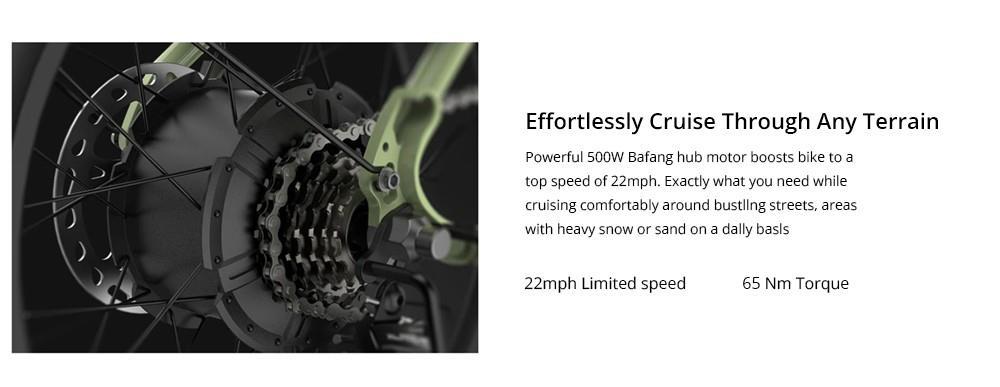 ESKUTE Star Foldable Electric Bike, 250W Motor, 48V 25Ah Battery, 65Nm Torque Sensor,100km Range,20*4.0 Fat Tire - Black