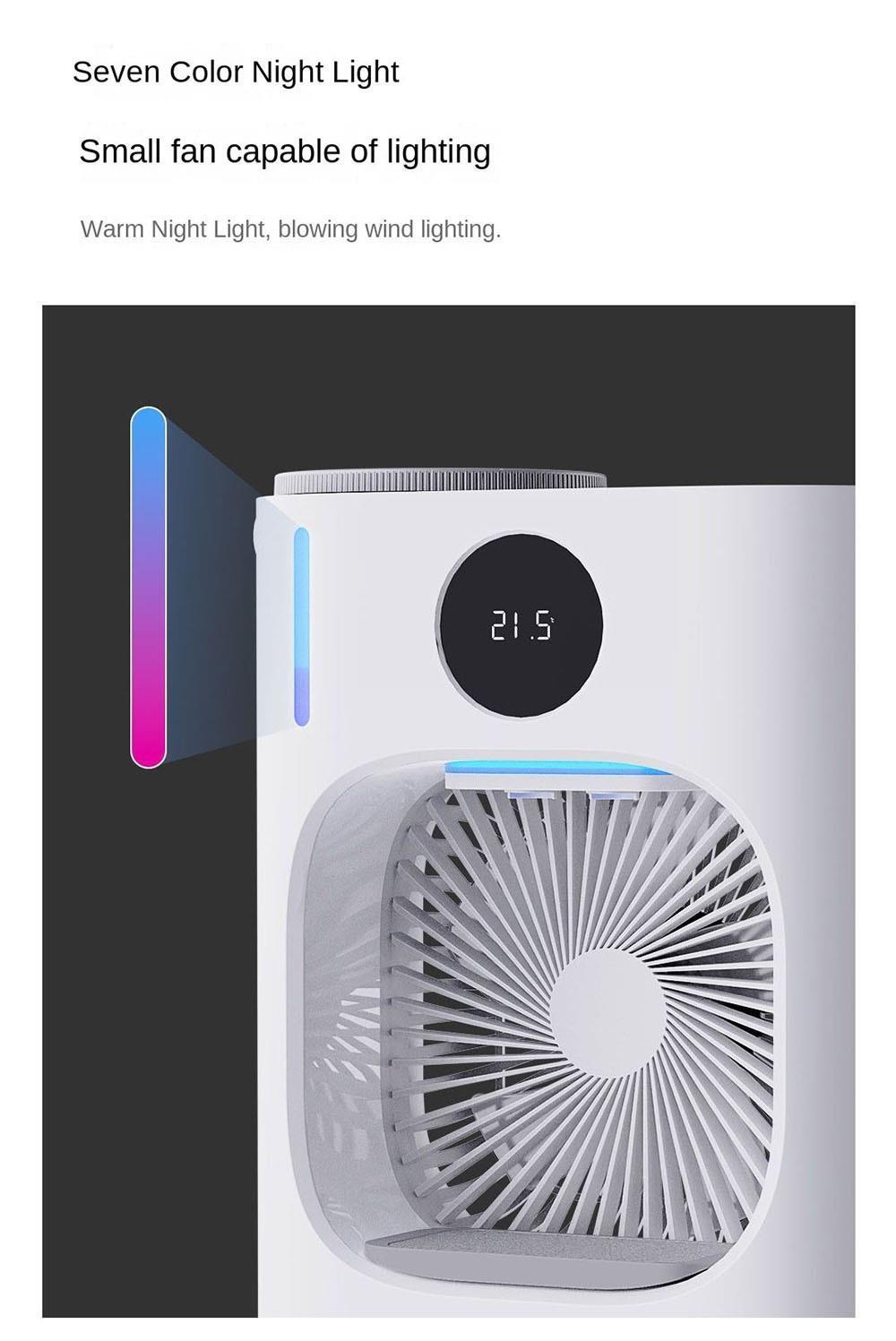Xiaoda Feiyue Smart Desktop Cooling -ventilator, 3 tandwielenwind, geatomiseerd water, 900 ml watertank, timingfunctie