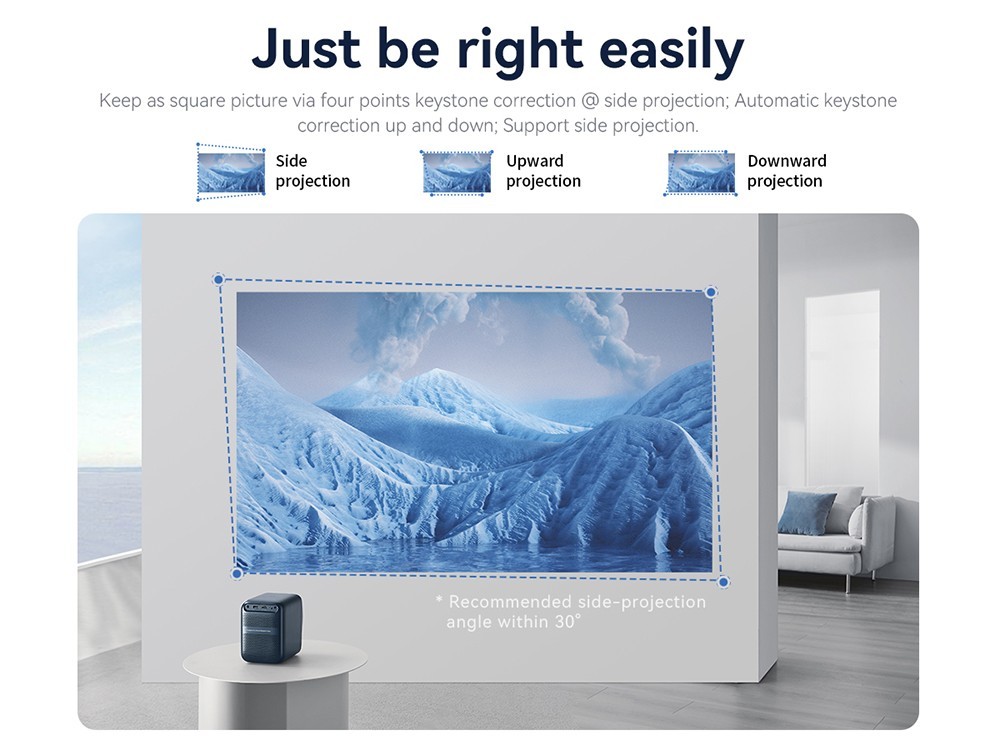 Wanbo T2 Max  NEW LCD Projektor, AI-Autofokus, 450 ANSI, 16 Millionen Farbspektrum - Weiß