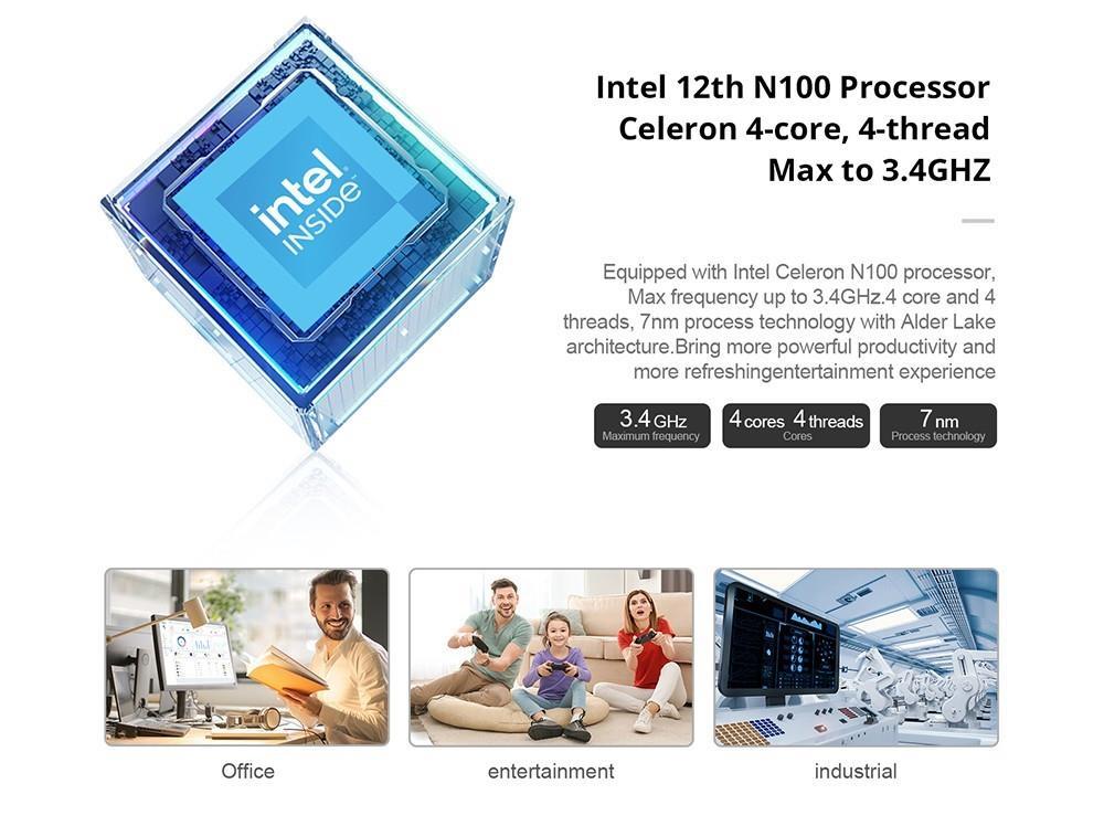 GEEKOM Air12 Mini PC, Intel Alder Lake N100 4 Cores Up to 3.4GHz