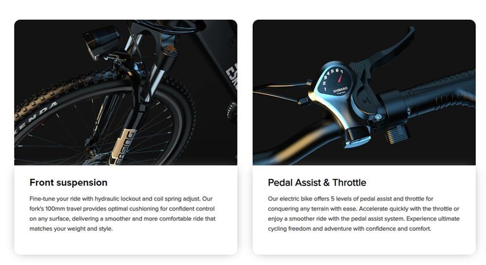 ESKUTE Netuno Plus Electric Bike MTB, 250W Motor, 48V 14.5Ah Battery,45Nm Torque Sensor,27.5*2.1 Tire - Blue
