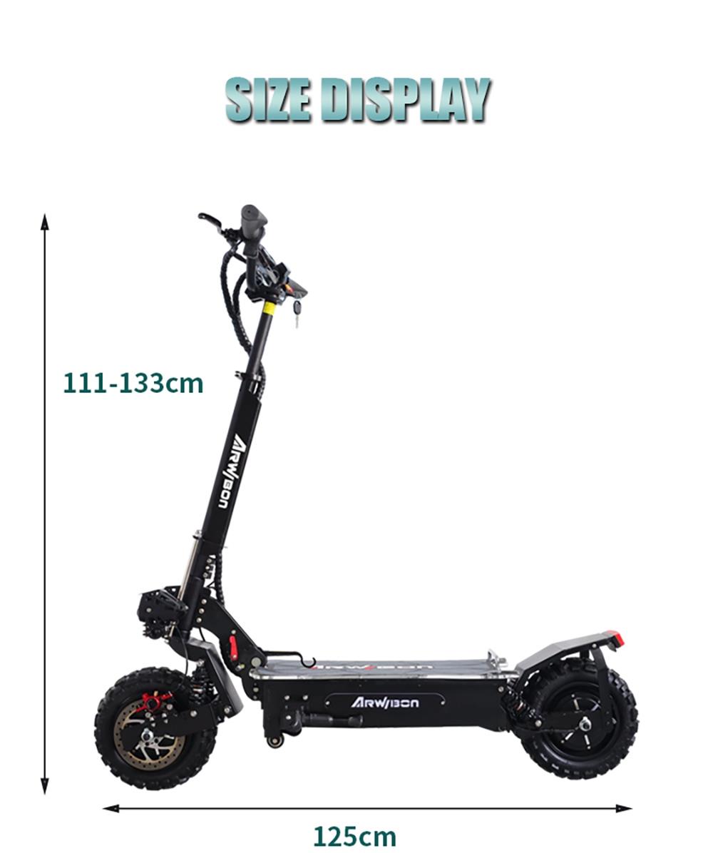ARWIBON Q06 Pro 11 inch Off-road Tire Electric Scooter, 2800W Dual Motor, 75km/h Max Speed, 27Ah Battery