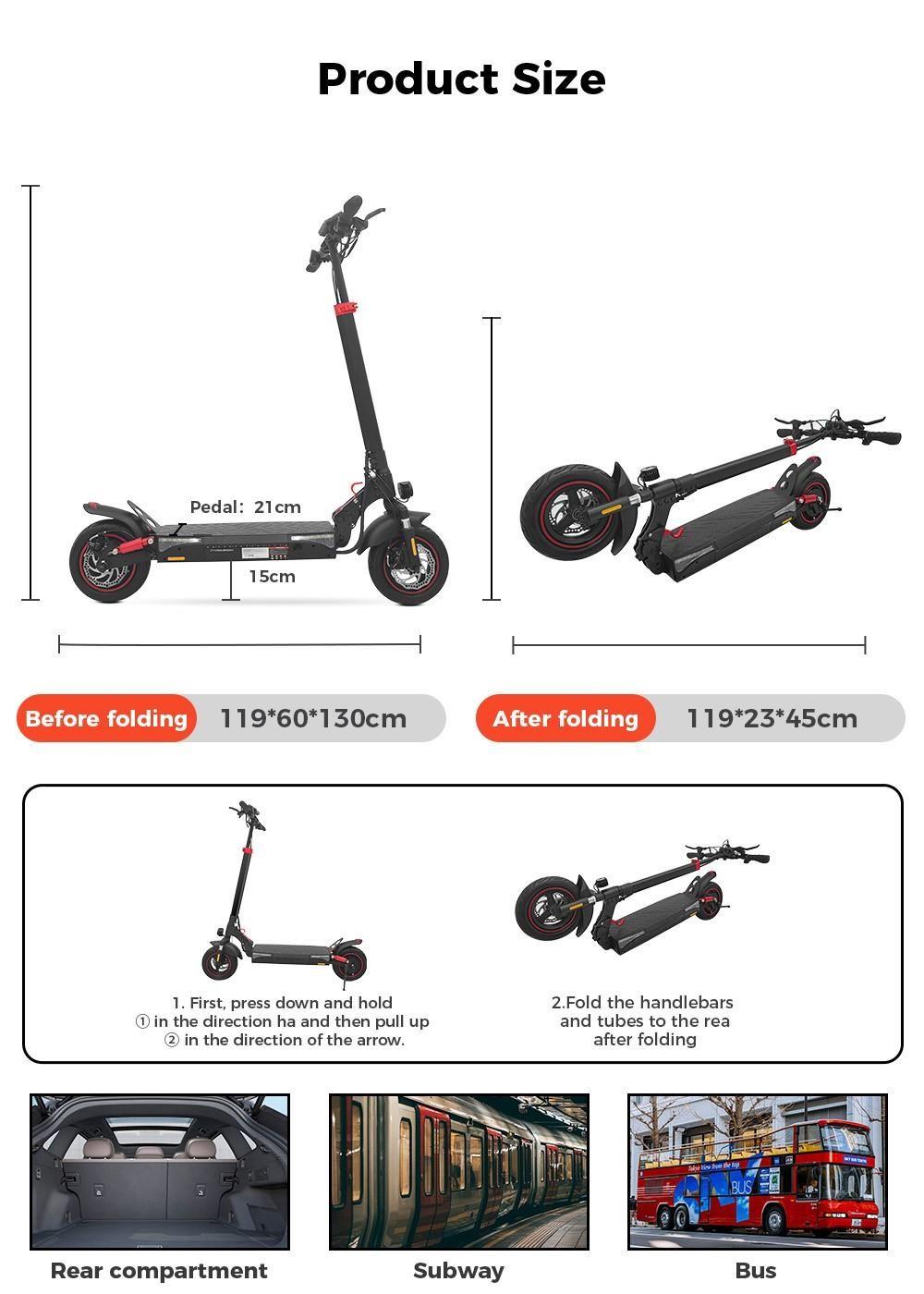 iScooter T4 Electric Scooter, 10in Honeycomb Tire, 600W Motor, 40km/h Max Speed, 48V 13Ah Battery
