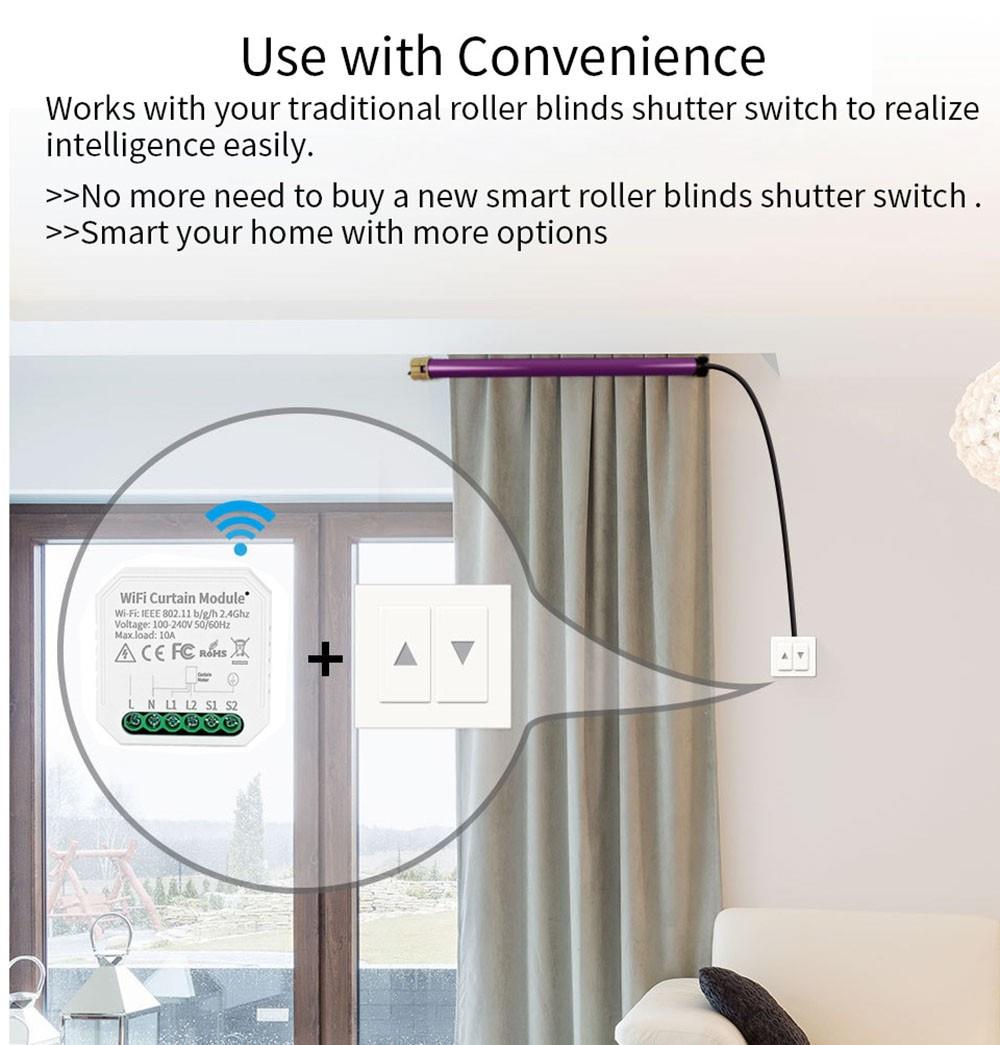 Smart Switch Controller WHD09 For Curtain, Tuya WiFi ,Countdown/Timing Function, App/Voice Control