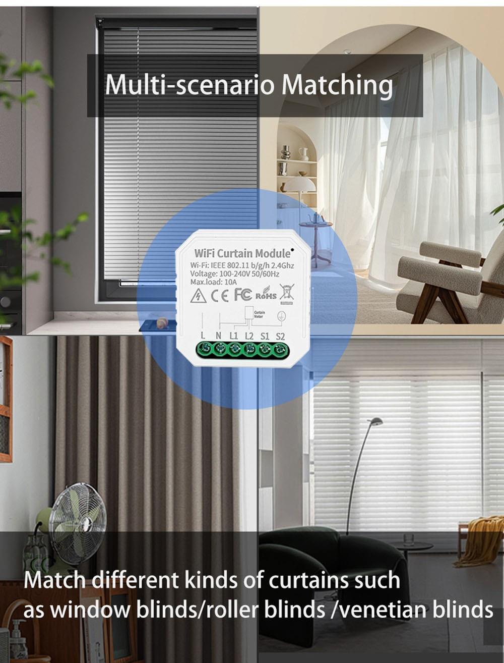 Smart Switch Controller WHD09 For Curtain, Tuya WiFi ,Countdown/Timing Function, App/Voice Control