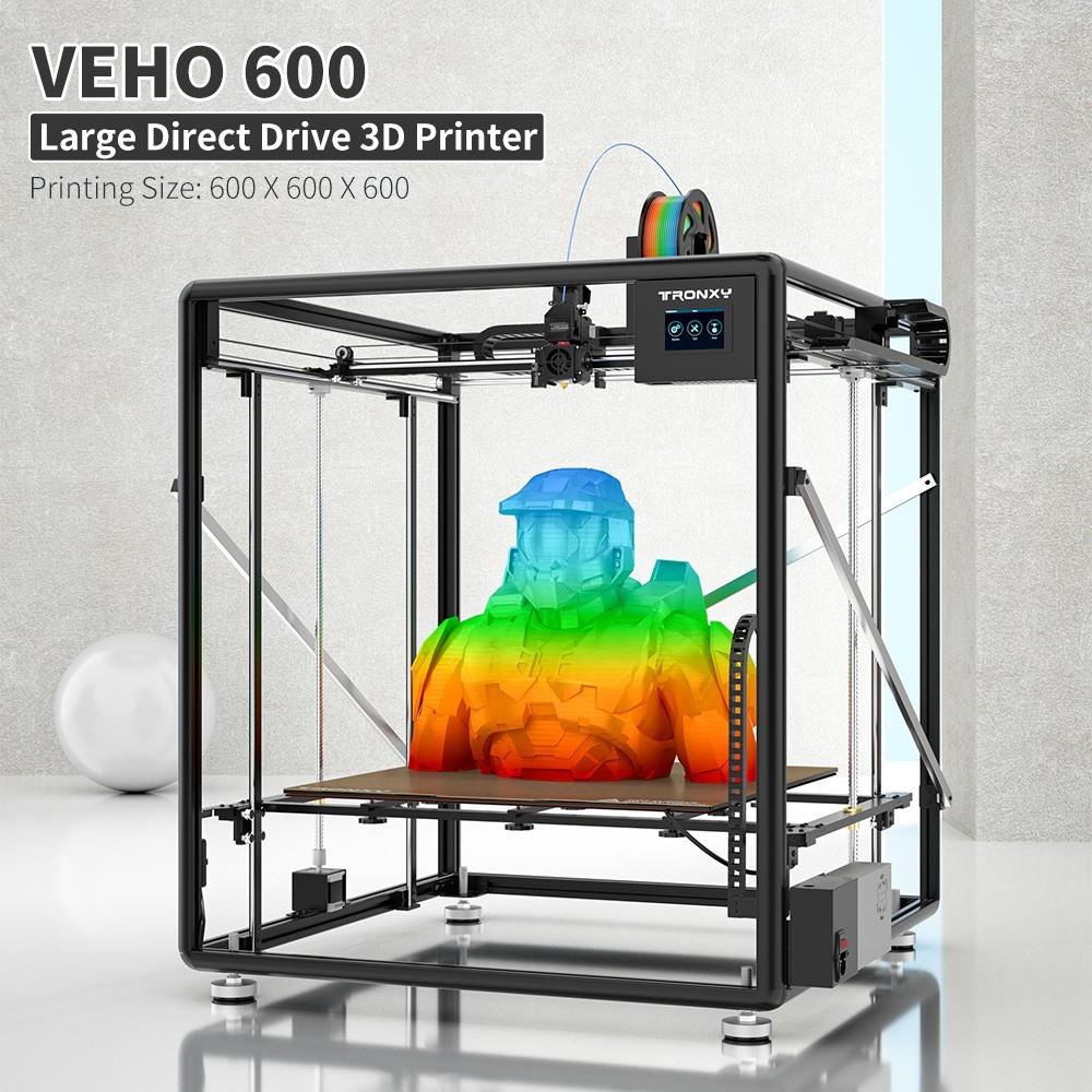 TRONXY VEHO 600 3D-Drucker, automatische Nivellierung, Direktextruder, beheiztes Silikonbett, stummes Drucken, 600*600*600mm