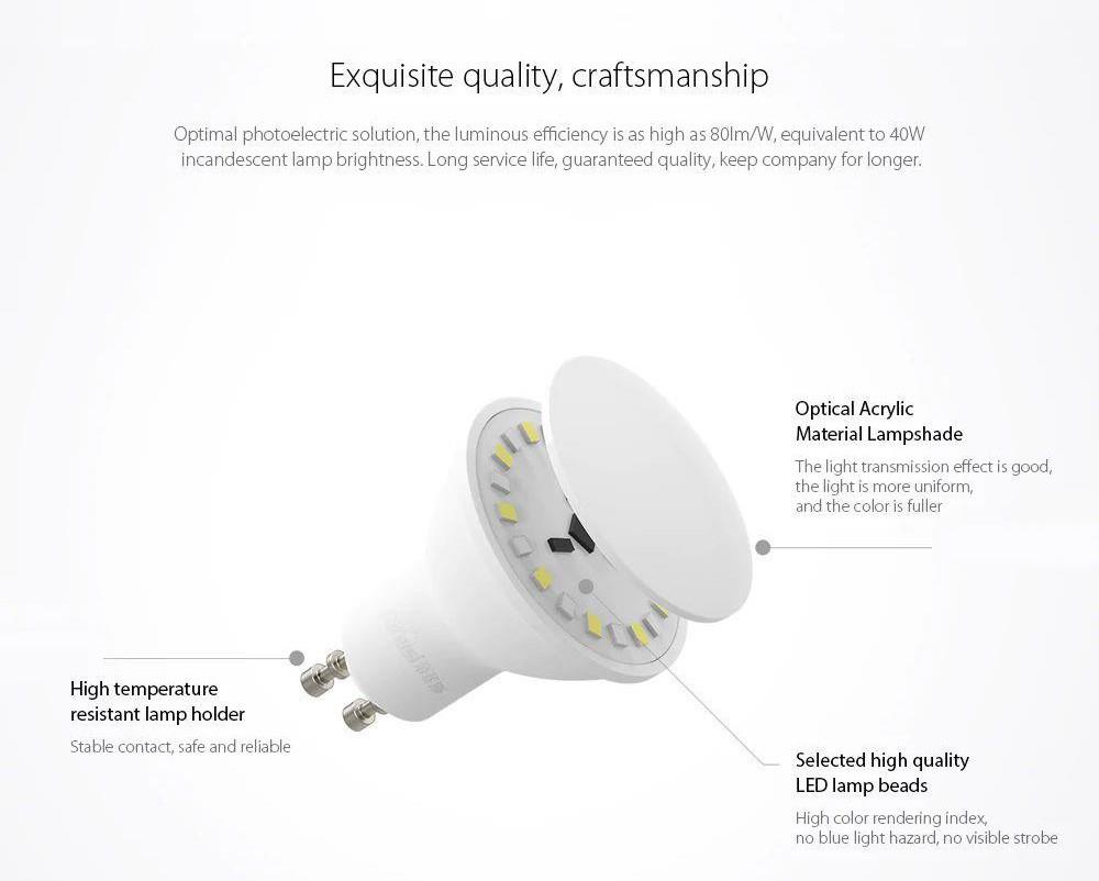 2PCS Difeisi GU10 Smart LED Bulb, 450LM RGB Lamp, 16 Million Color Light