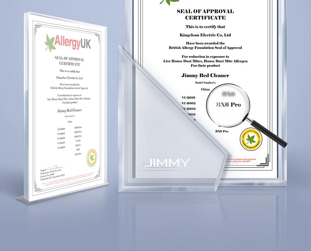 JIMMY BX6 Pro dubbele beker antimijtstofzuiger, 245mm zuigmond, 0,5L stofbekerinhoud, slimme stofsensor