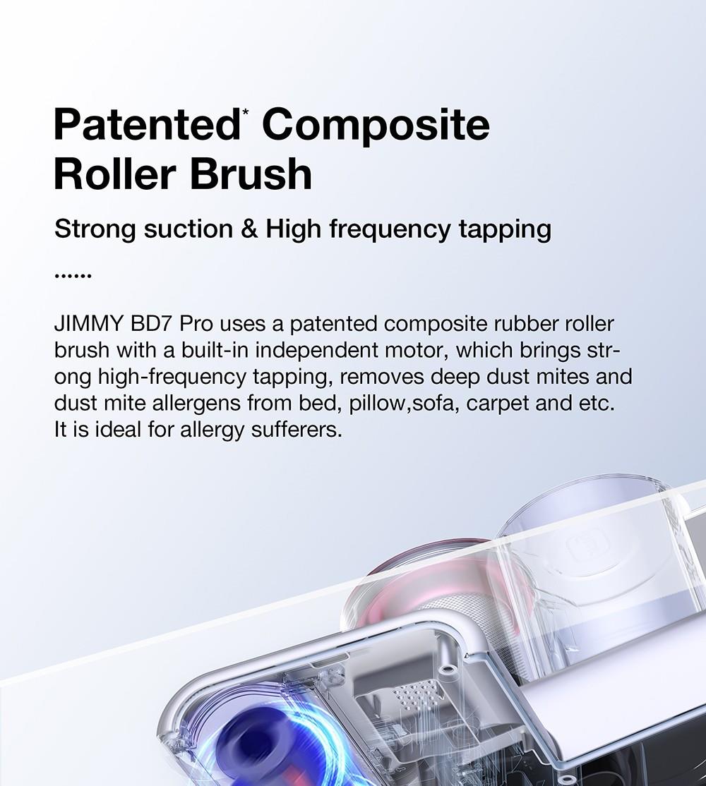 JIMMY BD7 Pro Cordless Anti-mite Vacuum Cleaner, Dual Cup Design, Smart Dust Sensor, For Bed Mattress & Sofa