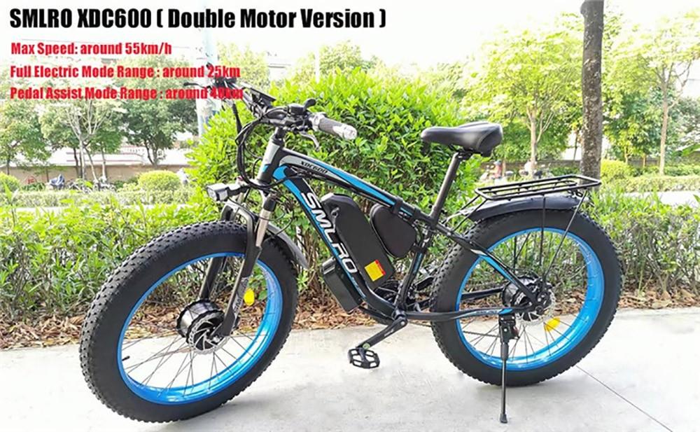 SMLRO XDC600 Electric Bike,1000W*2 Motor, 48V 22.4Ah Battery,25 km/h Max Speed,140km Max Rang,82 N.m Torque - Green