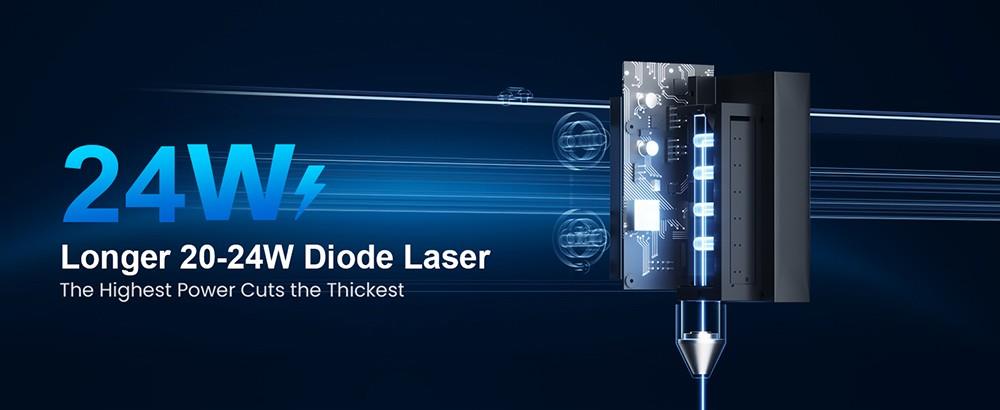 Longer Laser B1 20W Lasergraveersnijmachine, 4-aderige laserkop, 450 x 440mm graveergebied - EU