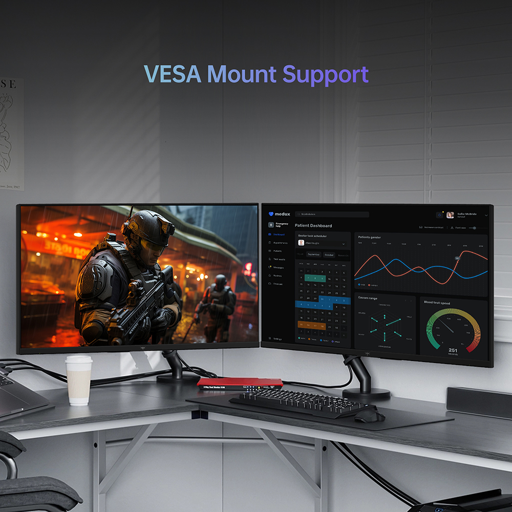 KTC H27V13 27-inch Gaming Monitor, 100Hz 1920 x 1080, 10 Bit, 106% sRGB, Adaptive-Sync, VESA Wall Mount