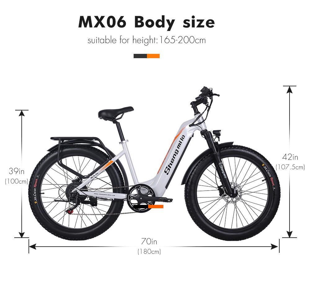 Shengmilo MX06 Elektro Mountainbike, 500W Bafang Motor, 48V 17.5Ah Samsung Akku, 26in All-Terrain Fat Tires