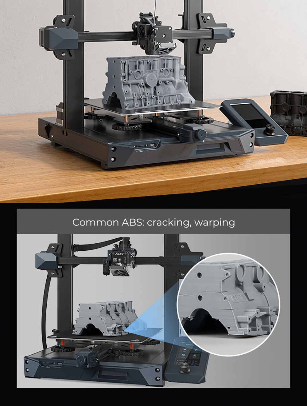 Creality 1,75 mm Hyper ABS 3D-Druckfilament 1 kg - Grau