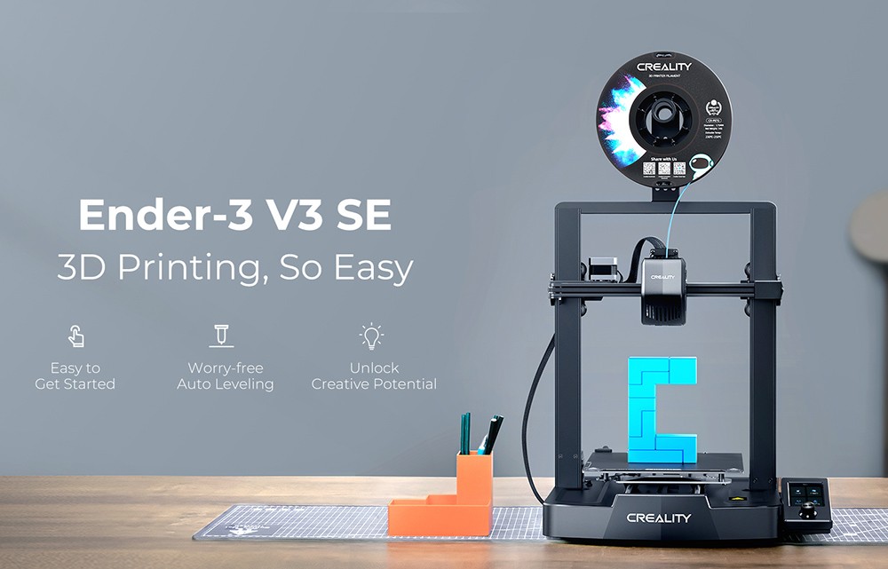 Creality Ender-3 V3 SE 3D Printer, automatisch nivelleren, 0,1 mm printnauwkeurigheid, 250 mm/s maximale printsnelheid