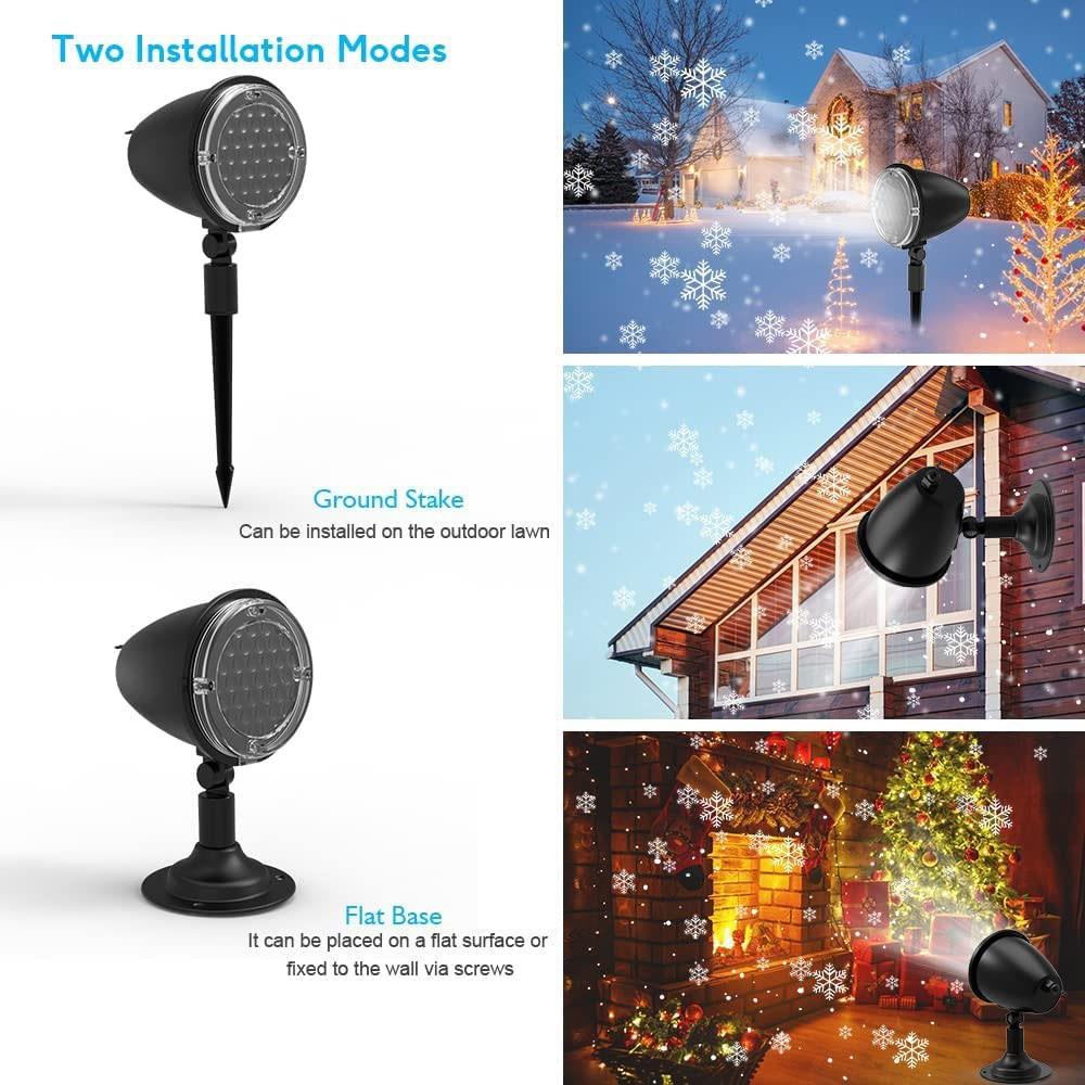 Snowfall Projector Lights, Dynamic LED Garden Snowflake Lights  - EU Plug