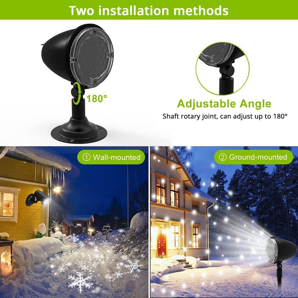 Sneeuwval Projector Lights, Dynamische LED Tuin Sneeuwvlok Verlichting - EU Stekker