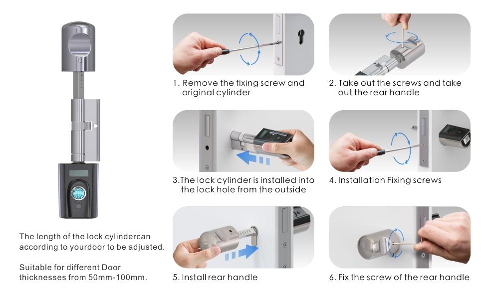 WELOCK TouchEBL41 Fingerprint Smart Door Lock, RFID Card, 100 Fingerprint Capacity, App Control, IP65 Waterproof