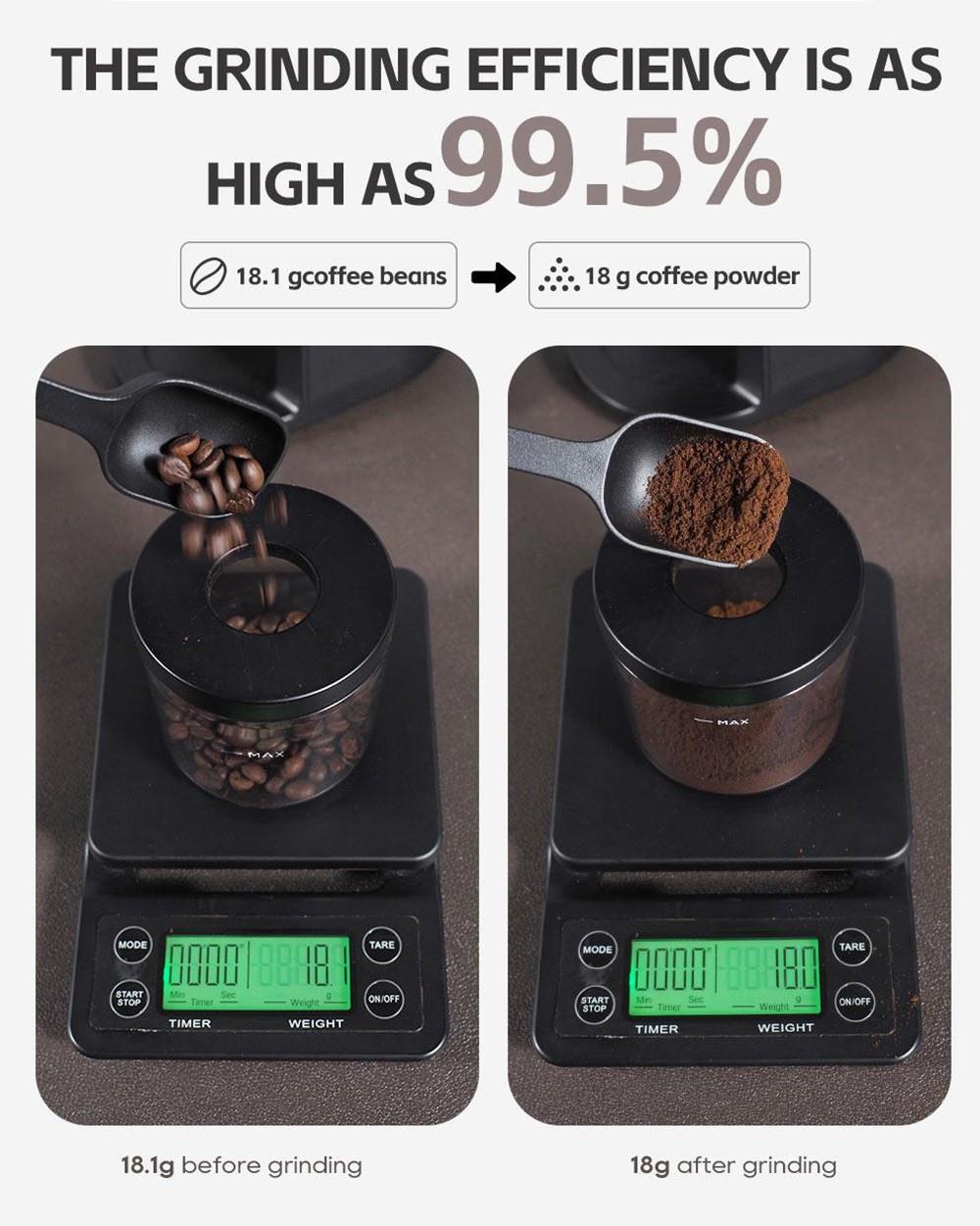 HiBREW G3 Electric Coffee Grinder, 34-Gear Scale, 210g Bean Container, 100g Powder Tank, 48mm Conical Burr