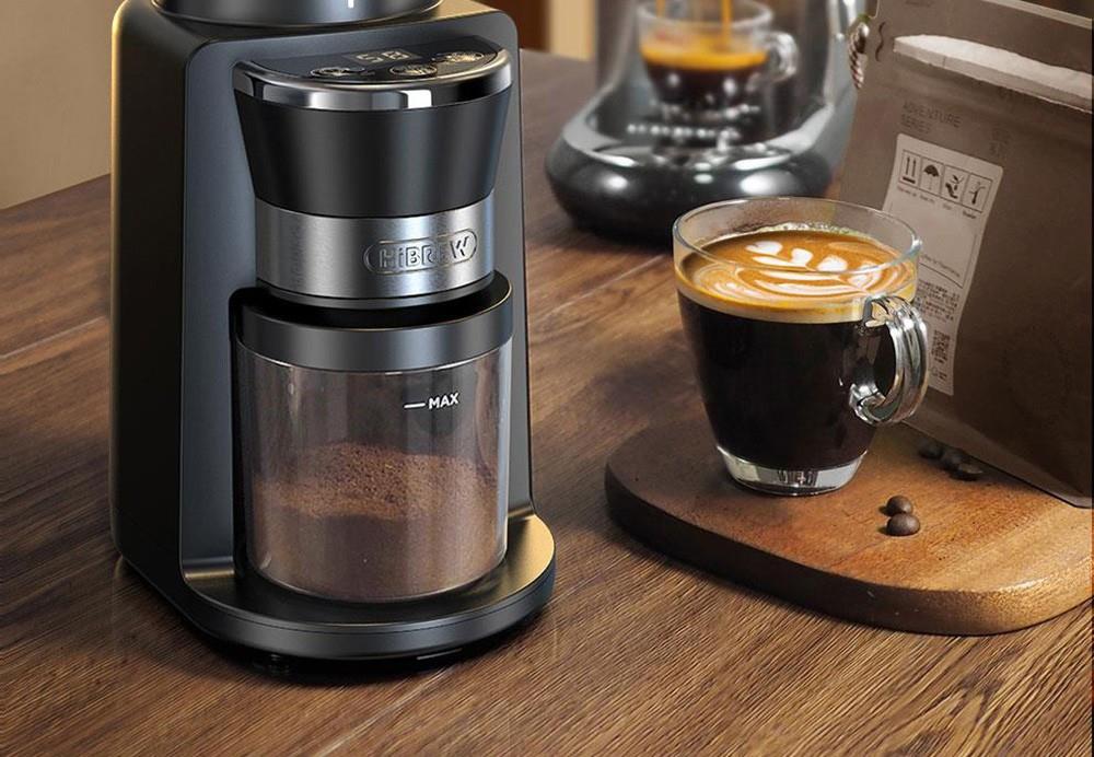 HiBREW G3 elektrische koffiemolen, 34-versnellingen, 210g bonencontainer, 100g poedertank, 48mm conische maler