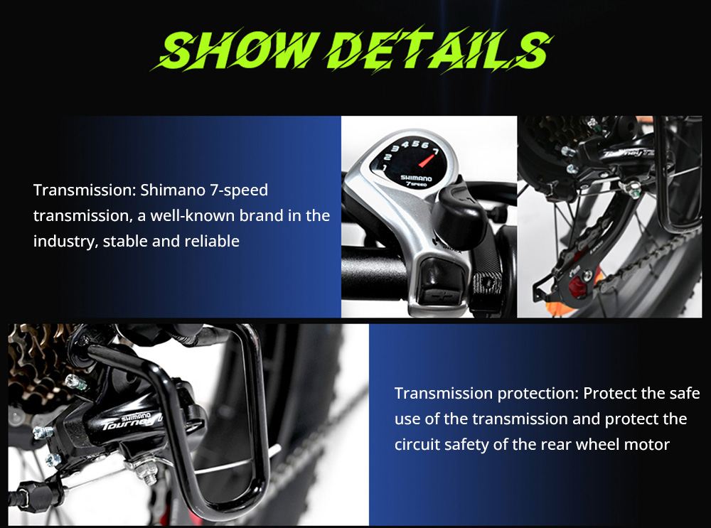 DUOTTS S26 26*4.0in Tires Electric Bike, 750W*2 Motor, 50km/h Max Speed, 48V 20Ah Samsung Battery, 120km Range