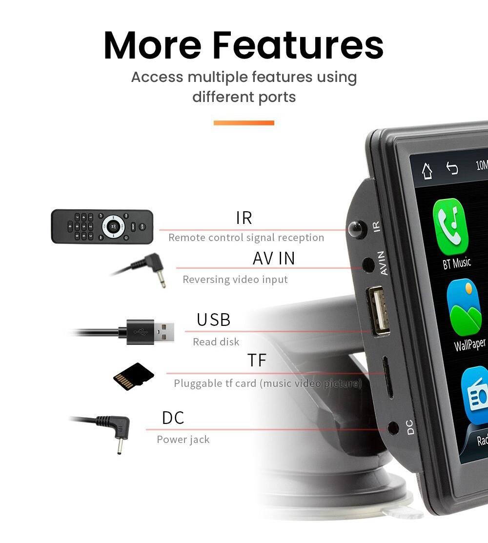 Tragbarer Auto-MP5-Player, FM-Radio, mit 7-Zoll-Touchscreen, Unterstützung von Bluetooth-Musik und Freisprecheinrichtung