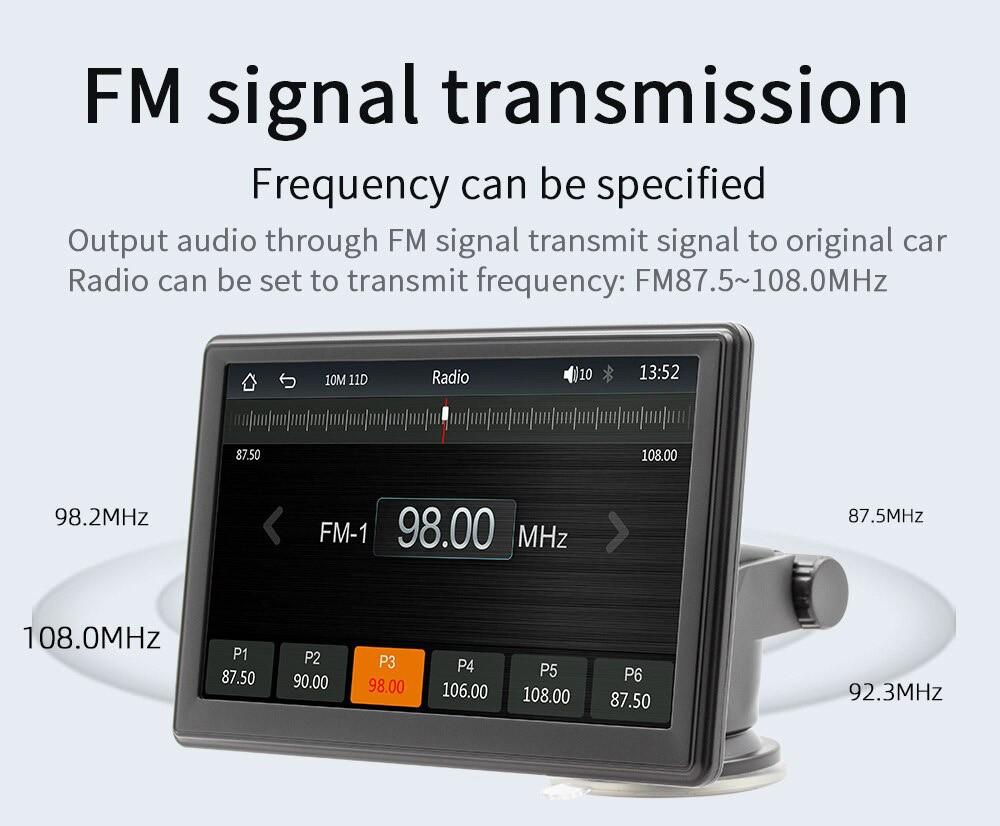 Tragbarer Auto-MP5-Player, FM-Radio, mit 7-Zoll-Touchscreen, Unterstützung von Bluetooth-Musik und Freisprecheinrichtung