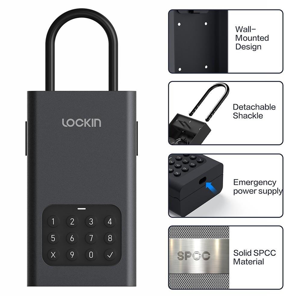 [2 kaufen & 1 gratis erhalten]Lockin L1 Smart Lockbox, für 30 Passwortgruppen, Bluetooth&App