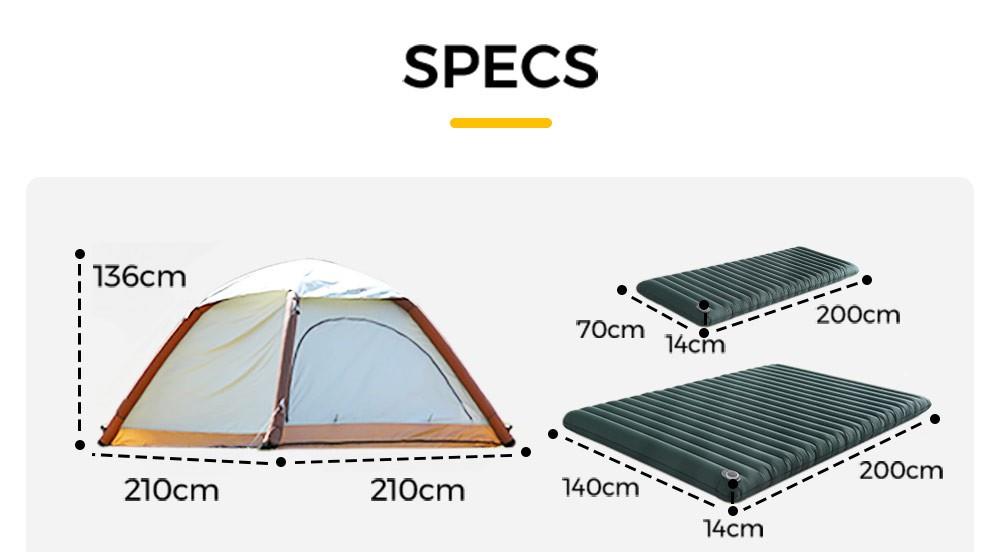Aerogogo ZT1 Air Tent Automatisch selbstaufblasendes Ein-Knopf-Campingzelt