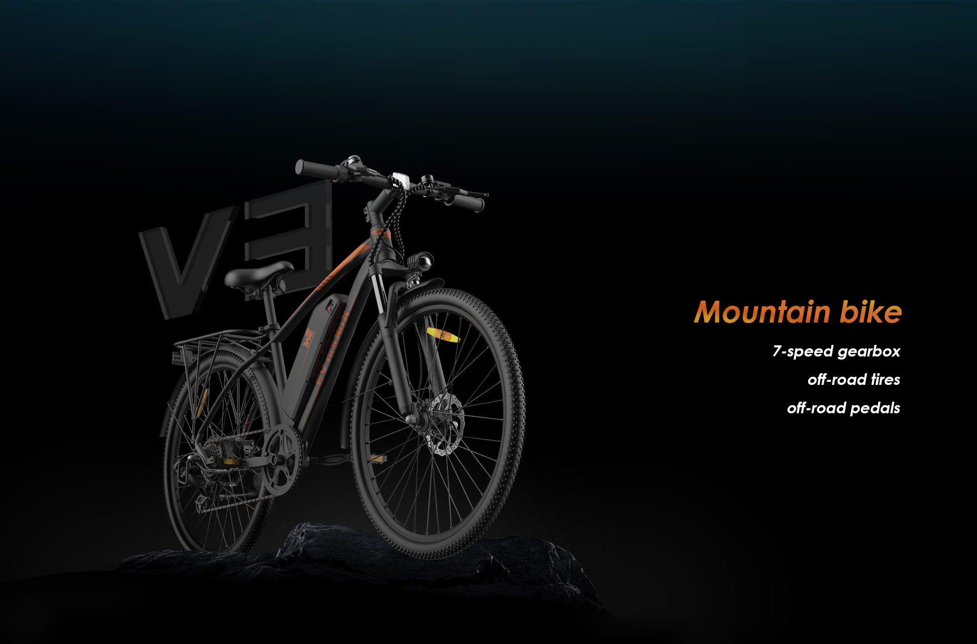 KuKirin V3 Electric Mountain Bike, 27.5 Tires, 15Ah Removable Battery, 90km Max Assistant Mileage, 40km/h Max Speed