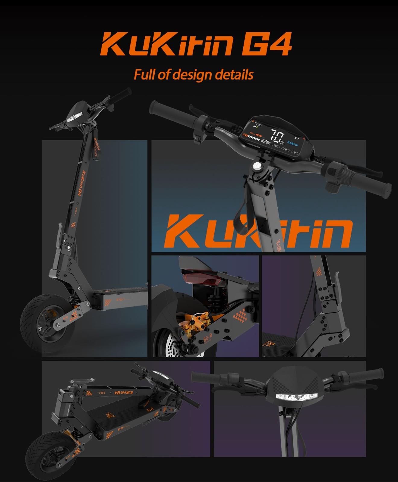 KuKirin G4 Off-Road elektrische scooter, 2000W motor, 20Ah batterij, 75km top bereik, 70km/h max snelheid