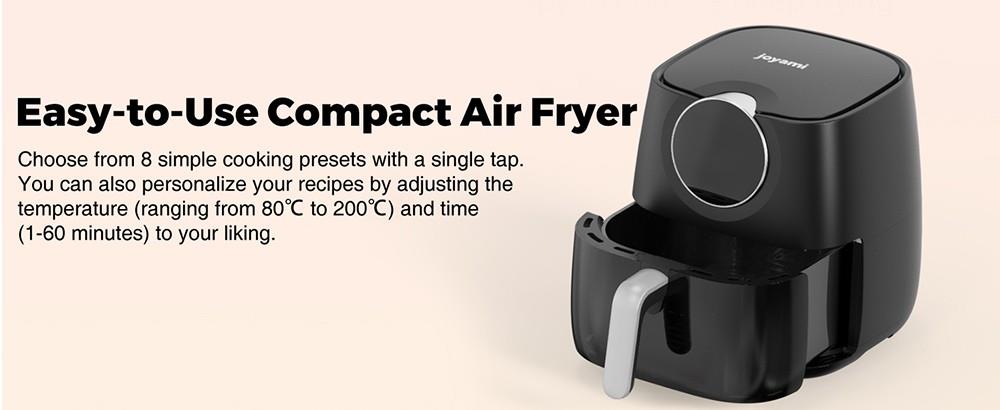 JOYAMI 1700W Air Fryer with Visible Window, 5.7L/6QT Capacity, 8 Presets, Touchscreen