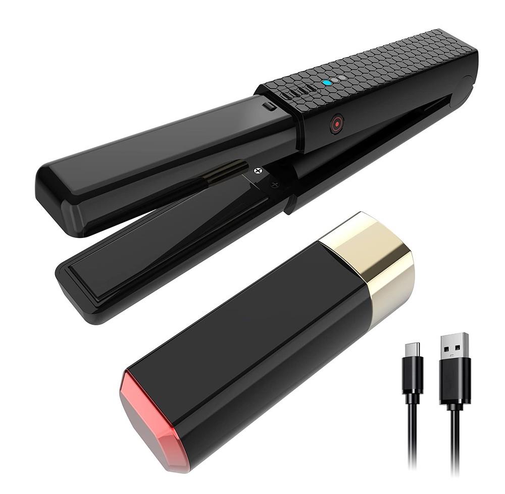 WANNABE Cordless Hair Straightener, Rechargeable Flat Iron for All Hair Type, 3 Levels Temperature Control