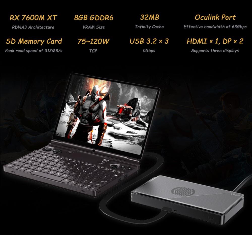 GPD WIN Max 2 2023 Gaming Laptop, AMD Ryzen 7 7840U Processor, up to 5.1GHz, 64GB LPDDR5 2TB SSD