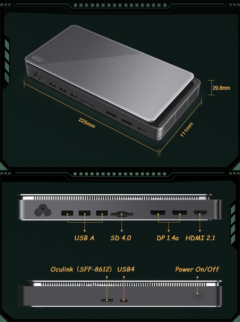 GPD WIN Max 2 2023 Game-laptop, AMD Ryzen 7 7840U processor, tot 5,1 GHz, 64 GB LPDDR5 SSD 2TB