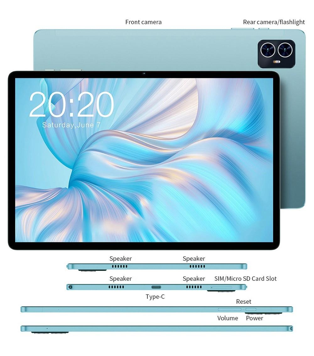Teclast M50 Pro 10.1in Tablet, Unisoc T616 Processor, 8GB+8GB RAM Uitbreiding 256GB ROM - EU