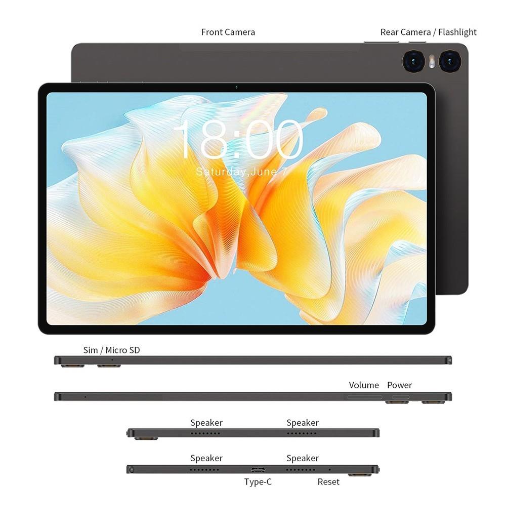 Teclast T40 Air 10.1in Tablet Unisoc T616 Processor, 8GB+8GB RAM Uitbreiding 256GB ROM - EU