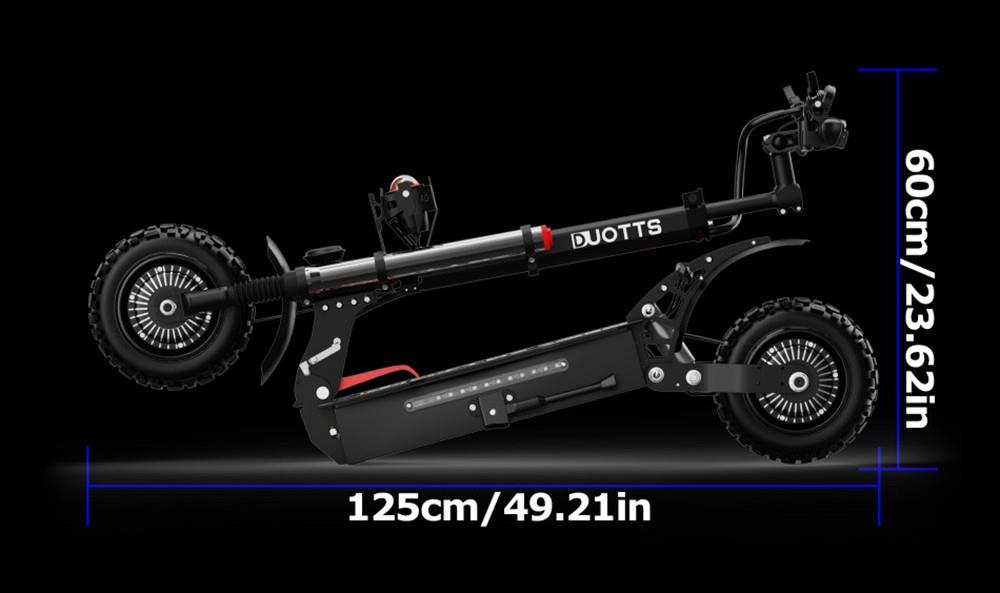DUOTTS D66 elektrische scooter met richtingaanwijzers, 1800W * 2 motoren, 60V 24Ah batterij, 11 Off-road banden