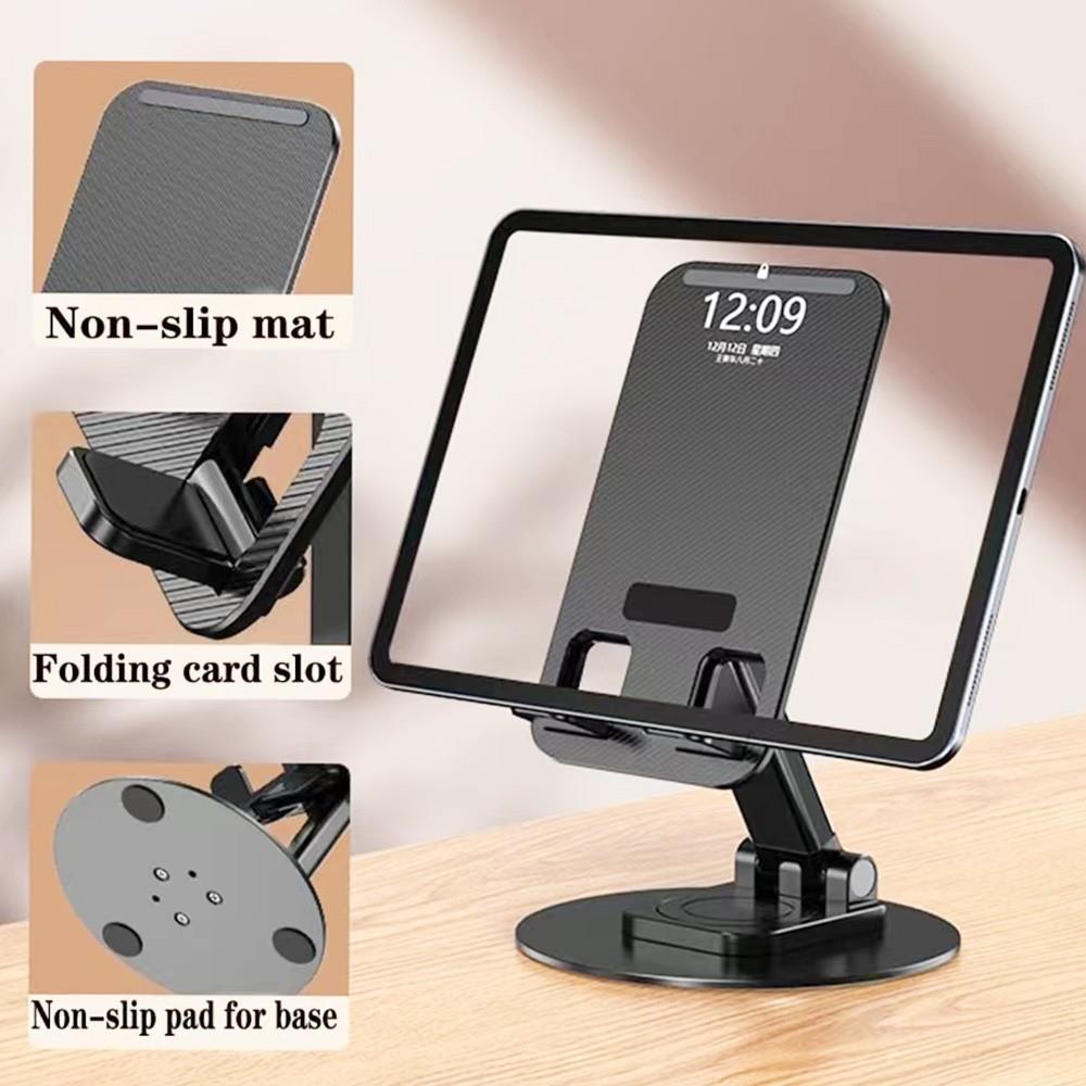 Portable Foldable Phone Stand, 360 Degree Rotation, Height Adjustable, Cell Phone Holder - White
