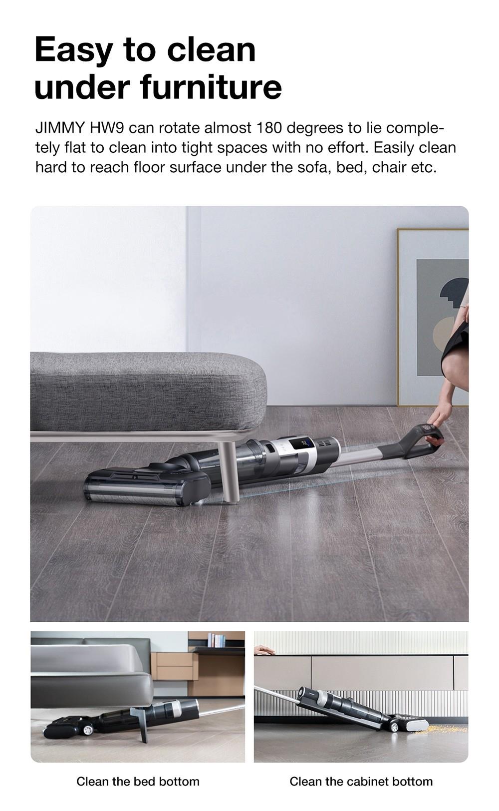 JIMMY HW9 Cordless Wet and Dry Vacuum Cleaner, Self-Cleaning, 400ml Dust Water Tank, Waterproof Brushless, LED Display