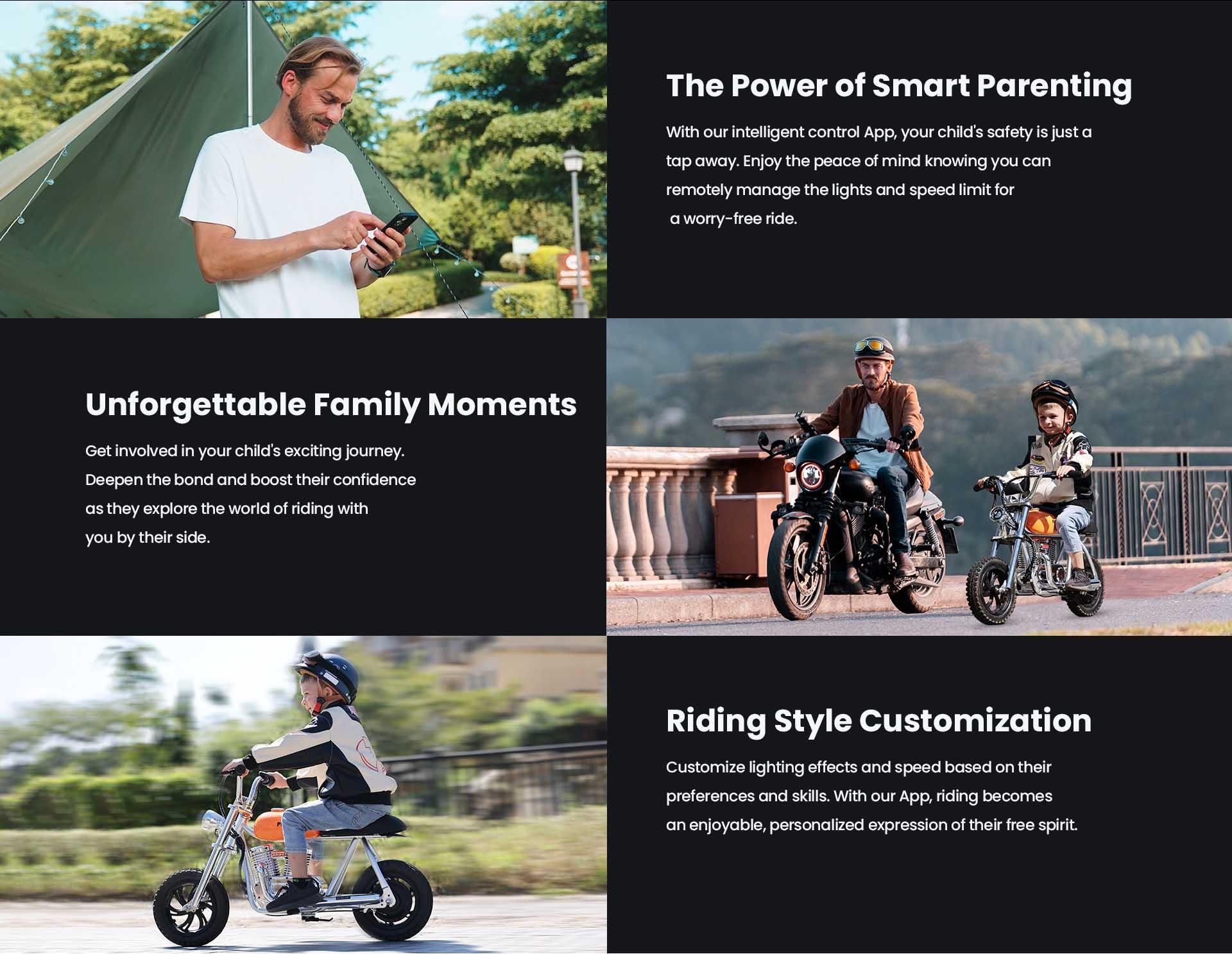 HYPER GOGO Pioneer 12 Plus met App Elektrische Motorfiets voor Kinderen, 5.2Ah 160W met 12x3 Banden, 12KM Topbereik - Blauw